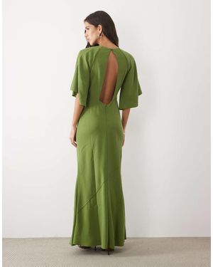 ASOS Angel Sleeve Maxi Dress - Green