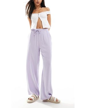 Miss Selfridge Pantalon large à enfiler en lin mélangé - lilas - Violet