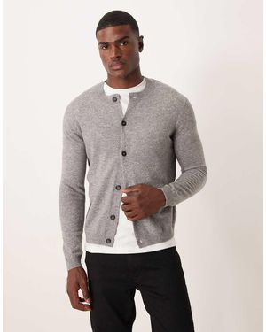 Mango Cárdigan 100% De Lana Premium De - Gris