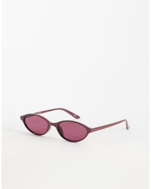 ASOS Gafas De Sol Ovaladas Estrechas Con Lentes Rosas-Rojo
