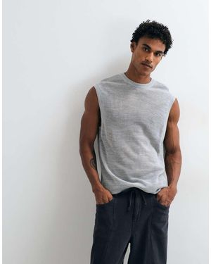 ASOS Relaxed Knitted Mesh Tank - Grey