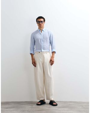 ASOS Tailored Wide Barrel Leg Trousers - White