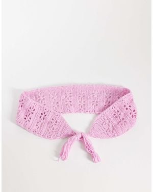 Kiwi & Co Handknitted Crochet Tie Detail Belt - Pink