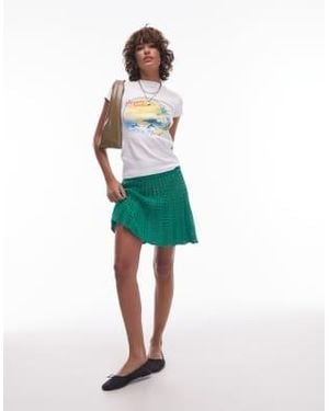 TOPSHOP Knitted Flippy Mini Skirt - Green
