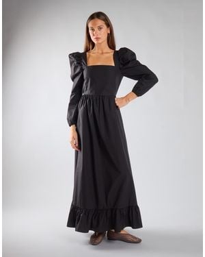 Glamorous Puff Long Statement Sleeve Maxi Dress - Black