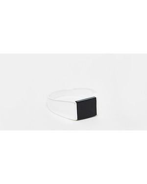 ASOS Zegelring Van Sterling Met Steentje Van Acryl - Metallic