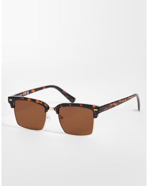 Only & Sons Rectangle Sunglasses - Brown