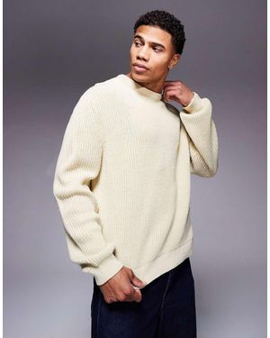 ASOS Maglione Oversize Squadrato Lavorato A Coste Inglesi - Bianco