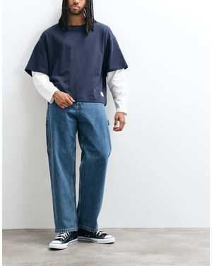 Jack & Jones Vaqueros Carpenter Baggy Alex En Lavado Azul Medio