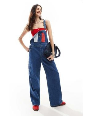 Tommy Hilfiger Peto Con Lavado Medio Y Logo De Bandera De Estilo Retro De -Azul