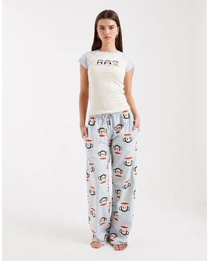 Daisy Street X Paul Frank Short Sleeve Pyjama Set - White