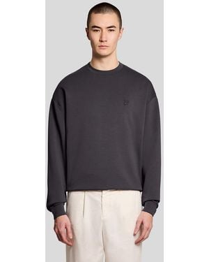 Lyle & Scott Mid Layers Relaxed Interlock Crew Neck Sweatshirt - Blue