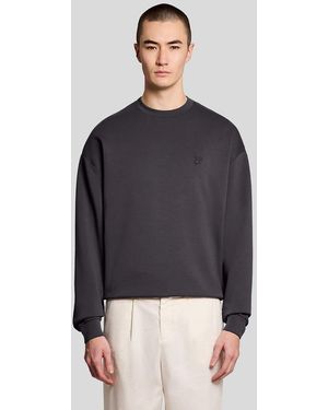 Lyle & Scott Mid Layers Relaxed Interlock Crew Neck Sweatshirt - Blue
