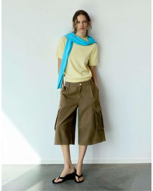 Pull&Bear Longline cargo-bermuda-shorts - Grün