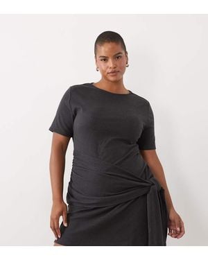 ASOS Asos Design Curve Supersoft Jurk Met Strik Aan De Zijkant - Zwart