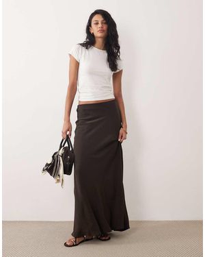 Jdy A-line Satin Maxi Skirt - Brown