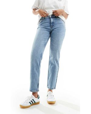 Vero Moda Vaqueros De Talle Medio Y Pernera Recta Ancha Con Lavado Kyla De - Azul