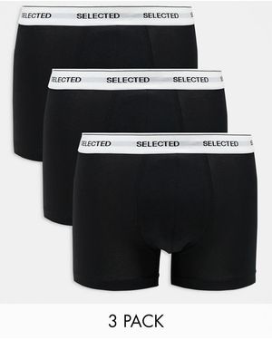 SELECTED Pack De 3 Calzoncillos Negros Con Cinturilla De