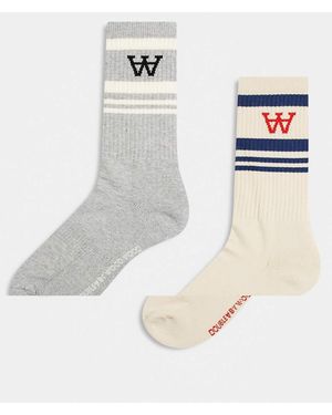 DOUBLE A by WOOD WOOD Ryder 2 Pack Socks - White