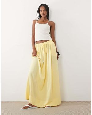 ASOS Linen Blend Maxi Circle Skirt - Natural