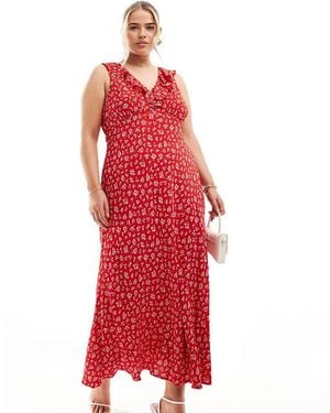 Forever New Vestito Midi Rosso A Fiorellini