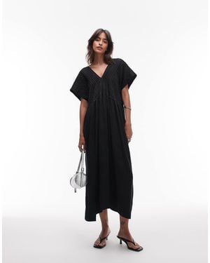 & Other Stories Midaxi Dress With Pintuck Bodice - Black