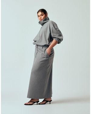 ASOS Asos Design Curve Tailored Pencil Maxi Skirt - Grey