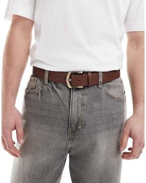 ASOS Pebbled Smart Belt - Grey
