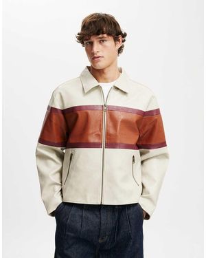 Cotton On Cotton On Joey Faux Leather Jacket - Natural