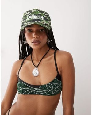 Collusion Camo Cap With Embroidery - Green
