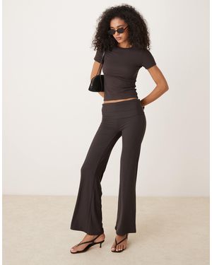 Tala 365 Roll Waist Flared Pants - Natural