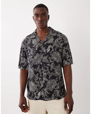 Mango Retro Paisly Print Shirt Co-ord - Gray