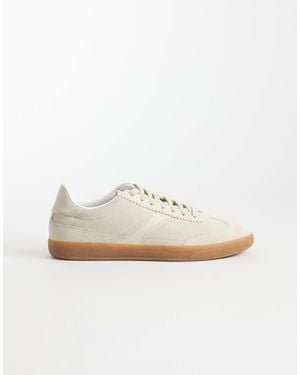 Mango Suede Mix Rubber Sole Sneakers - White