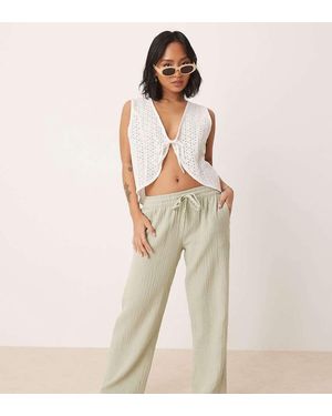 JDY Petite Pantaloni A Fondo Ampio - Neutro