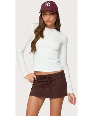 Edikted Kiyan Long Sleeve T Shirt - White