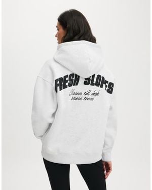 Cotton On Plush Premium Graphic Hoodie - White