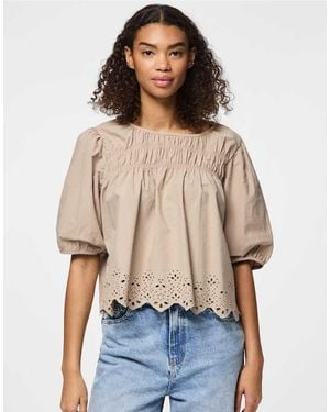 Pieces Short Sleeved Top - Red