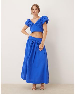 Sister Jane Dream Cotton Maxi Skirt Co-ord - Blue