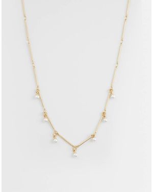 ASOS Collar Corto Con Colgantes De Perlas Sintéticas De - Blanco