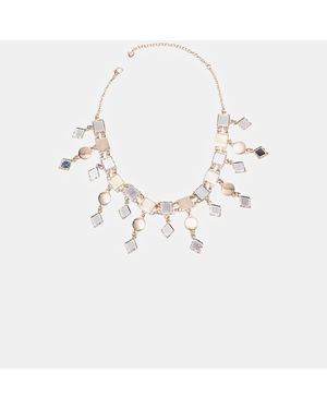 Stradivarius Crystal Effect Choker Necklace - Natural