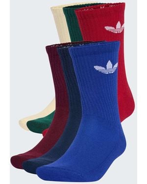 adidas Originals Trefoil Cushion Crew Socks 6 Pairs - Blue