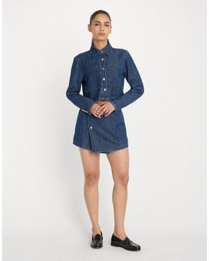 GOOD AMERICAN Chaqueta Vaquera Corta Azul Con Lavado Oscuro De (Parte De Un Conjunto)-Azul Marino