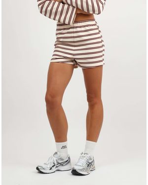 SIMMI Melissa Thin Stripe Mini Shorts - White