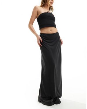 Weekday Signe Drape Midi Skirt - Black