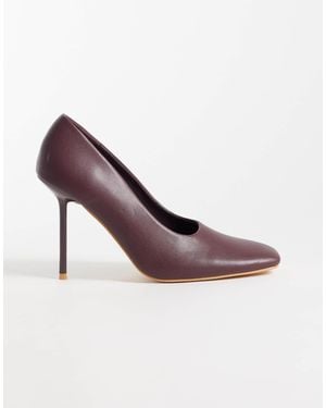 Public Desire Wintour Square Toe Heeled Pumps - Purple