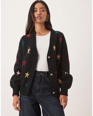 Never Fully Dressed Multi-colour Star Knit Cardigan - Black