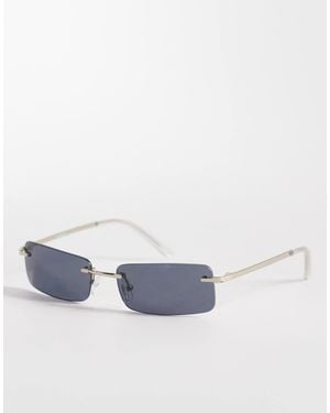 ASOS Rectangle Rimless Sunglasses - White
