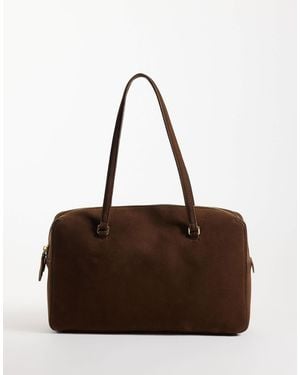 ASOS Faux Suede Bowler Bag - Brown
