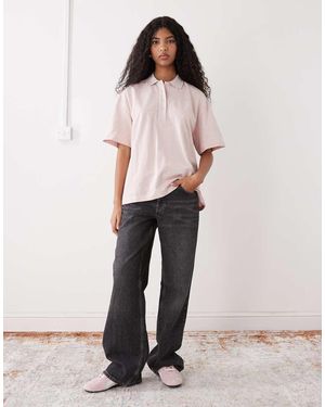 Monki Oversized Rugby Polo - Pink