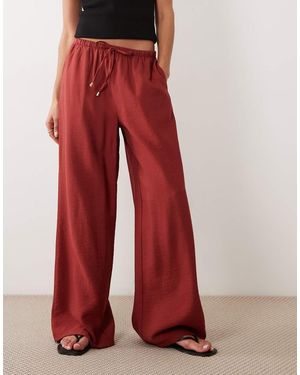 New Look Pantaloni A Fondo Ampio Color Ruggine - Rosso